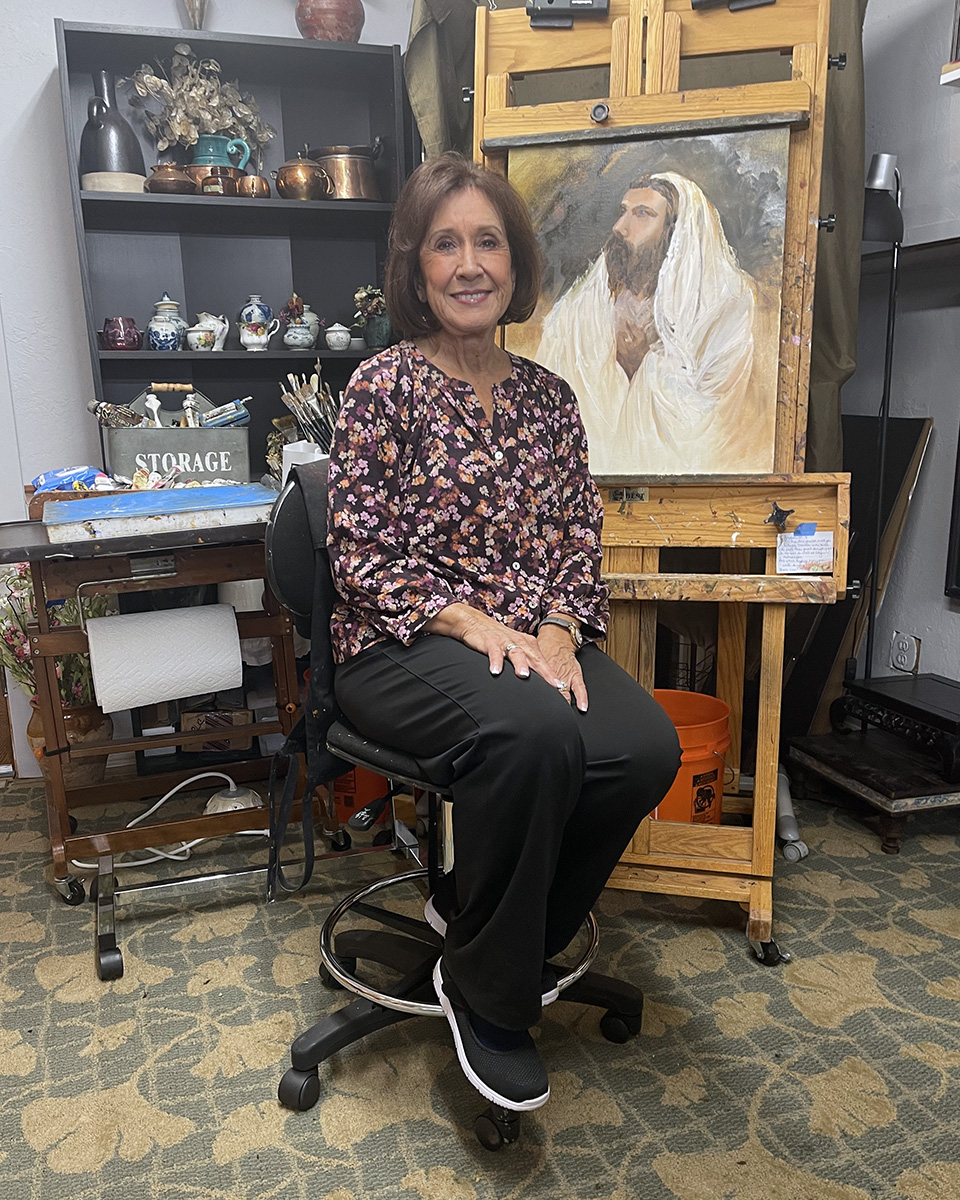 Portrait of Dee Kirkham in her studio space.